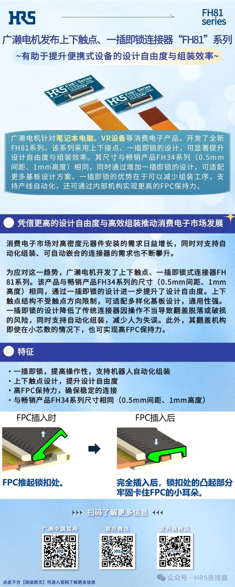 【新品發(fā)布】廣瀨電機(jī)發(fā)布上下觸點(diǎn)、一插即鎖連接器“FH81”系列